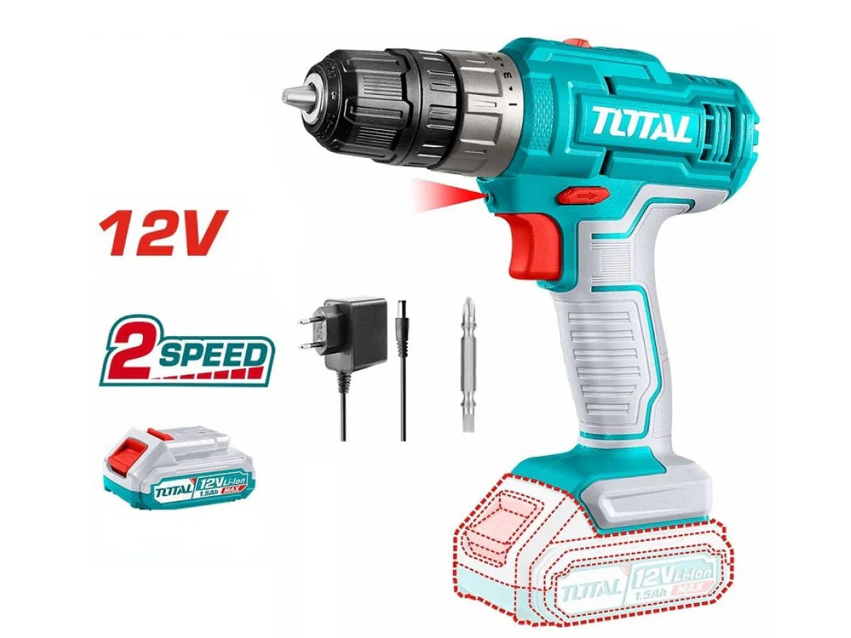 TOTAL 12V Lithium-Ion Cordless Drill Driver TDLI1218 Total